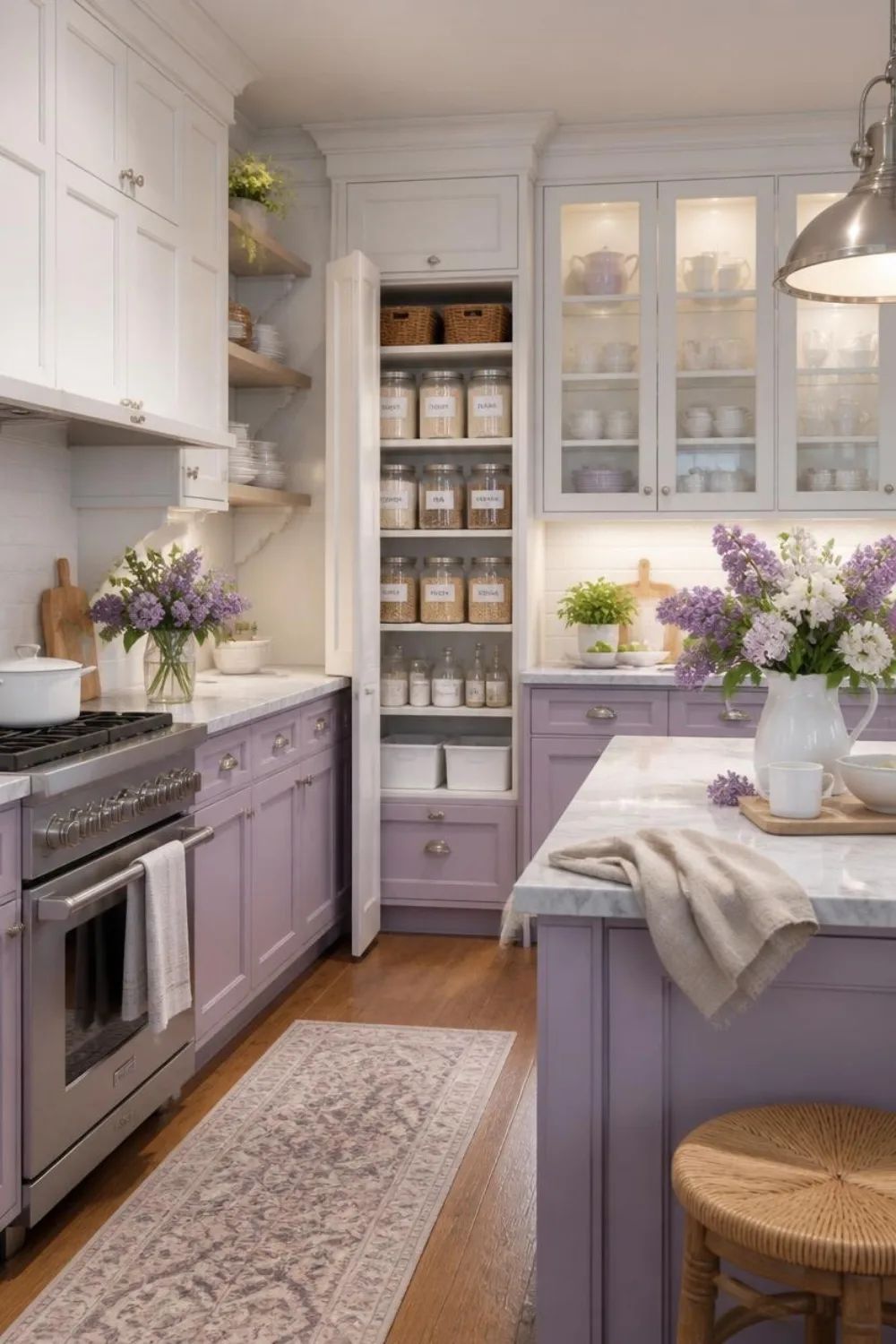 15 Lilac and White Kitchen Storage Ideas Made for a Fresh Polished Space