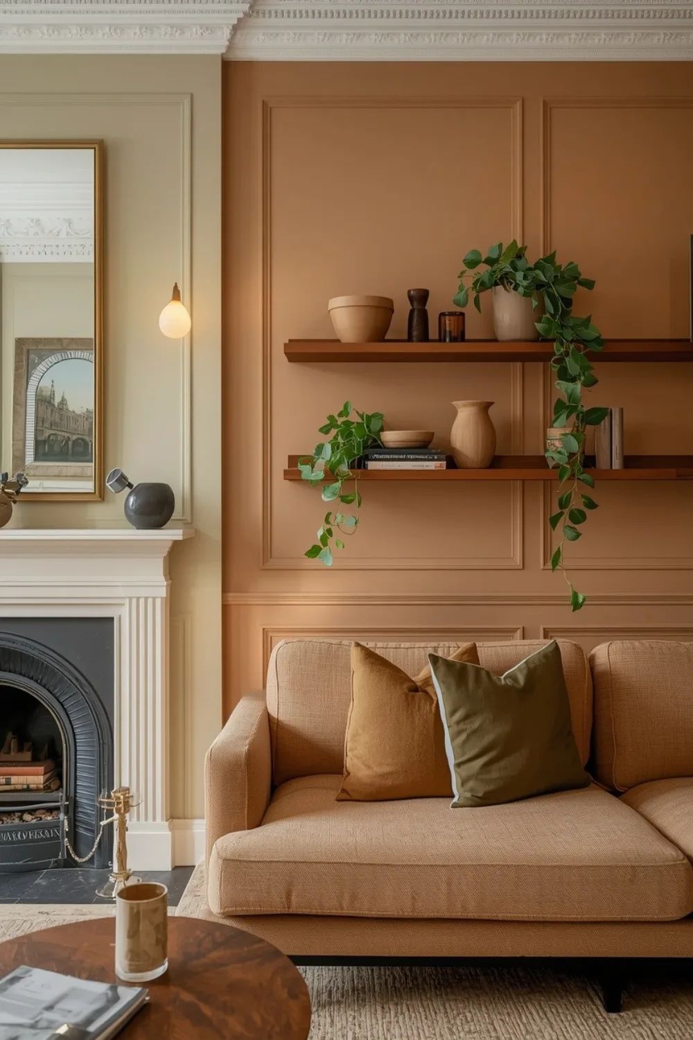 14 Olive and Tan Lounge Interior Ideas: Feature Wall Styling